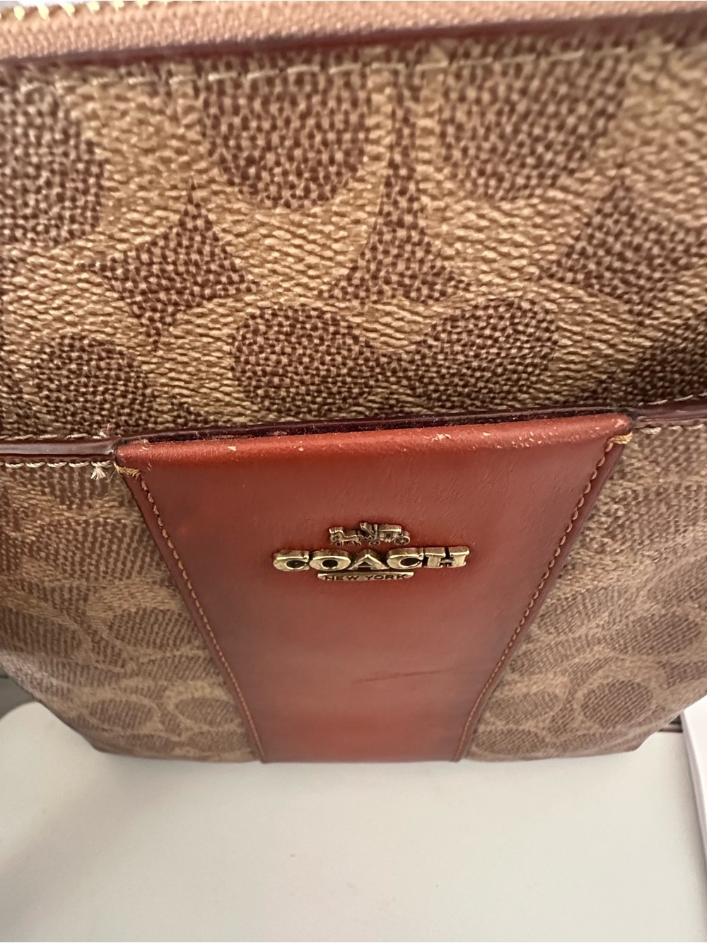 Coach Signature Kitt Messenger Crossbody Bag in Tan Rust w/ COA - Picture 5 of 14